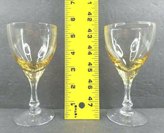 9 Fostoria Vogue Gold Tint Wine Glasses Set Vintage Yellow Bar Stemware MCM Lot