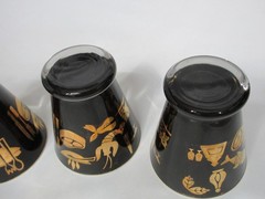 Vintage Libbey Glass Co. (?) Aperitif FEAST MCM Mid-Century Modern Glasses