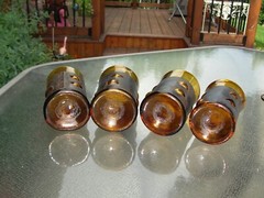 Set of 4 Felipe Derflingher 4 7/8″ imprisoned glasses MCM Brutalist
