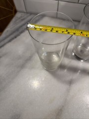Vintage Set Of 4 Wells Hand Blown Etched Sunset Palm Collection HiBall Glasses