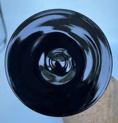 Vtg Mikasa Elite Black Fluted Champagne Flute 10 1/8” Blown Glass Set Of 4