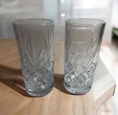 2 Golinger Dublin Highball Tumblr Cut Crystal 12oz