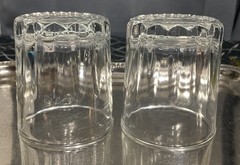 VINTAGE CRISA CLEAR GLASS Set of Two Whiskey Rocks Double Old Fashioned 6oz