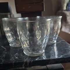 Anchor Hocking Clear Bubble Glass Juice tumbler Marked on base 3.25″ Tall 3