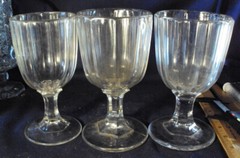 Early Huber goblet set of 3 pattern glass Gob10