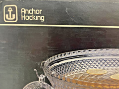 Vintage Anchor Hocking Punch Set Clear Service For 18 Wexford Glass 4500/48A