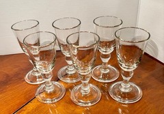 6 Steuben 5 3/4″ Claret Wine Glass Baluster Stem Goblet Teardrop Trumpet
