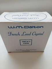 W.M. Dalton French Lead Crystal Unit No. 2 Wine Glasses, Set Of 2 with Box
