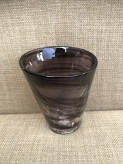 Kosta Boda Black Swirl Mine Tumbler Ulrica Hydman-Vallien Art Glass UHV