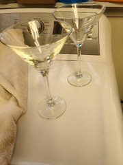 Large 8 Inch Vintage Martini Margarita Glasses-2 Pc Set