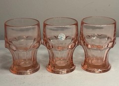 Vintage Dalzell Viking Arlington Pink Flat Tumblers set of 3
