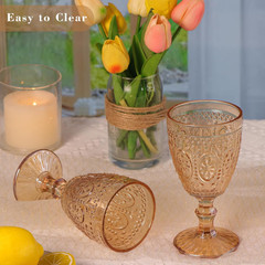 Amber Wine Glasses, Amber Goblets, Vintage Wine Glasses, Colored Wine Glasses Se
