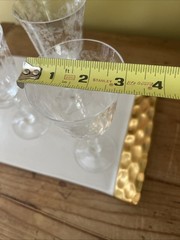 Vintage Set of 4 Fostoria Navarre Clear Crystal Large Claret/Wine Goblet 6.5”