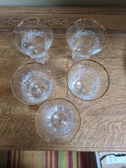 4 Mikasa Antique Lace Iced Tea Goblets Floral Gold