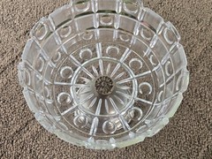 Vintage Crystal Clear Compote Stemmed Crystal Candy Dish Bowl Metal Base
