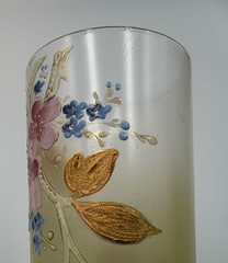 Victorian Art Glasses 3 7/8” Tumblers Hand Painted Floral – Set of 4