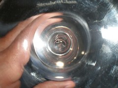 6 – Steuben Teardrop in Stem Cocktail Wine Glasses – 5.5″ – Signed «S» – VG Cond