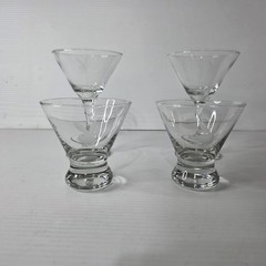 Playboy Martini Glass Whiskey Vintage White Frosted Bunny Logo Clear Glasses Set
