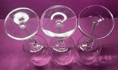 3 Twist Stem Handmade MCM Floral Cut Crystal Tulip Shape Glasses Goblets Set