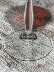 Art Decor Ruby Red Water Glass/Wine Goblet 24K Gold Made In Italy NEW Set Of 2