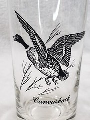 3 VINTAGE Federal Glass Tumblers 14oz Canvasback Ring Neck Pheasant Game Birds