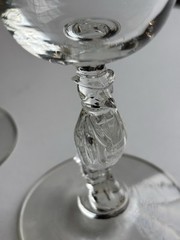 Vintage Tuxedo Penguin Stem Art Nouveau Glass Wine Manhattan Cordial Set Of 2