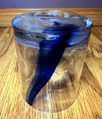 LIBBEY Blue Ribbon Twist Swirl Set Of 4 Double Old Fashioned Glasses w/Indents