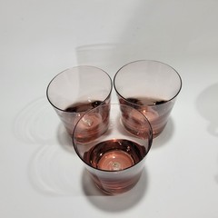 Estelle Colored Glass Rocks Whiskey Glass Amber Set of 3