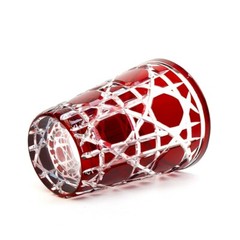 Bohemian Czech Style Hand Cut To Clear Crystal Drinkware Whisky Wine Glass Red