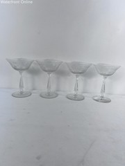 Set of 4 Vintage Tiffin-Franciscan Cherokee Rose Champagne/Tall Sherbet Coupe