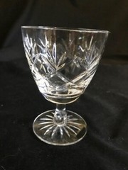 VINTAGE WEBB CORBETT «PRINCE CHARLES» (CUT FOOT) CRYSTAL WINE GOBLET ENGL. EXC.