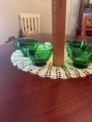 Vintage Anchor Hocking Forest Green Punch Cups Set Of 4 MCM Made 1957-1965