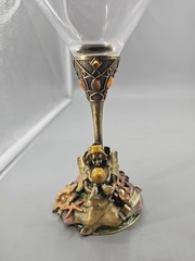 KIRKS FOLLY Angel Baby Remember GOBLET Martini GLASS JEWELED STONES RARE 8″