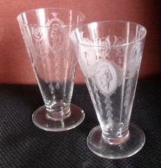 2 Tiffin Franciscan Classic Shawl Dancer Ice Tea Glass Stem 6″ Nude Dancing OF