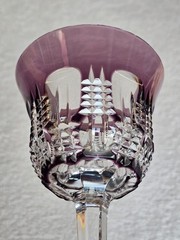 Set of 2 Waterford Crystal Wine Glass Water Goblets Cased Cut Simply Lilac Purpl