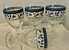 PFALTZGRAFF ORLEANS 16 OZ SET OF 4 ICED TEA WATER DRINKING STEM GLASSES GOBLETS