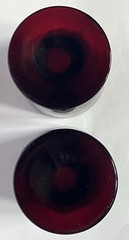 Vintage Ruby Red Glass Tumblers Set (2) 5 Inches
