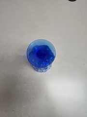 Vintage Morgantown Glass Seneca Driftwood Blue Footed Water Glass