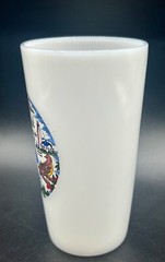 Vintage Federal Glass Connecticut State Map Souvenir 12 oz. Milk Glass Tumbler