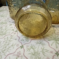 Vintage Libbey Artica On the Rocks Gold Textured Glass Tumblers (3)