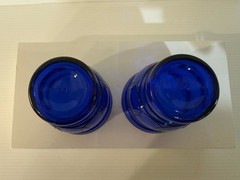 Vintage Ring O Rings Cobalt Blue Glass Tumblers Maryland Glass Pair