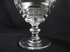 Paden City Glass Clear Cut Cross Thumbprint 991 Penny Line 6oz Champagne EUC
