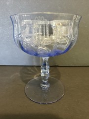Tiffin Purple Blue Glass Champagne Sherbet 20s