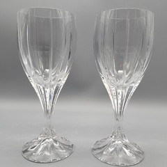 Mikasa Berkeley Crystal Water Goblet Set 7 1/4″ Tall Vertical Cut Design