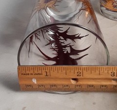 4-Gregory Duncan MCM 22k Gold Purple Thistle Highball Glasses Signed
