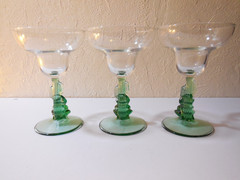 Cristal d Arques Durand SIESTA Man in Sombrero Sleeping Margarita Glass Set 3