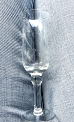 1 Vintage Champagne Glass Etched Cut Wine Goblet Cordial Cocktail Glass
