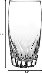 Central Park Drinking Glasses (4-Pieces, 16-Ounce, Dishwasher Safe)