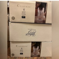 Cristal d’Arques Classic Highball Glass Set 4 Clear Cut Glass 12 3/4 oz