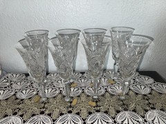 Vintage Hand Cut Crystal Champagne Flutes Set Of 8 Guaranteed Lead Crystal